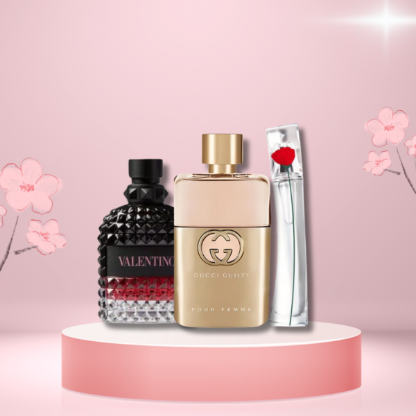 Set de 3 Perfumes Gucci Guilt + Valentini Intense + Flower Kenzo 100ml