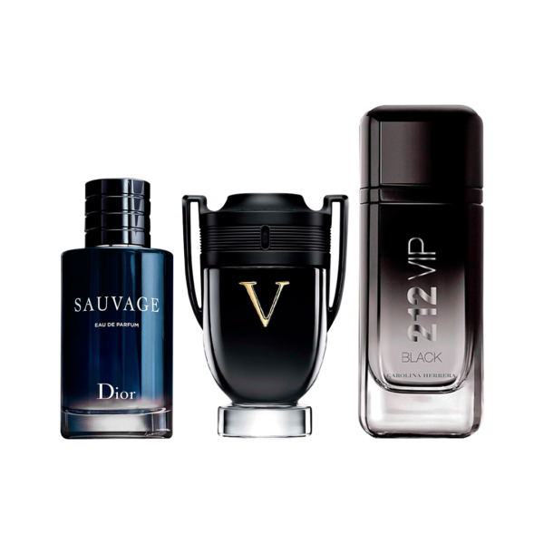 Set de 3 Perfumes Sauvage + Invictus Victory + 212 VIP Black  100ml