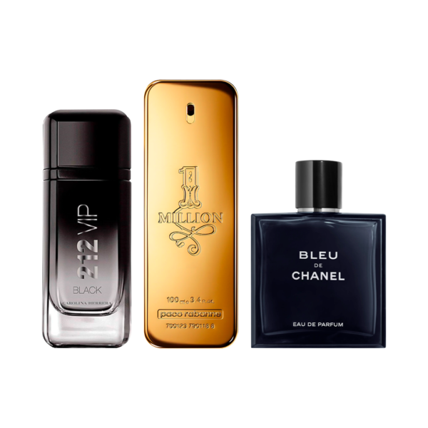 Set de 3 Perfumes 1 Million + Bleu de Chanel + 212 VIP Black  100ml