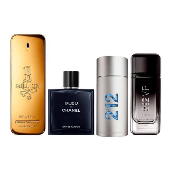 Set de 4 Perfumes 1 Million + Bleu de Chanel + 212 MEN + 212 VIP Black 100ml - Image 2