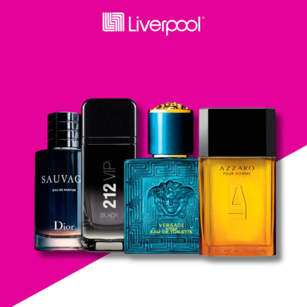 Set de 4 Perfumes 212 VIP Black + Sauvage + Versace + Azzaro 100ml