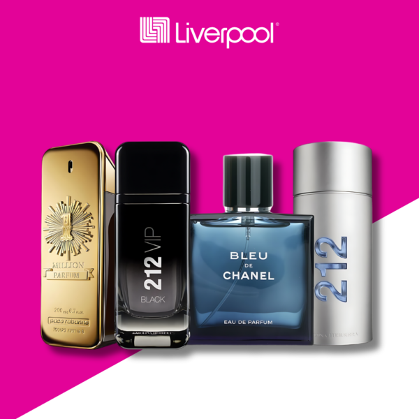 Set de 4 Perfumes 1 Million + Bleu de Chanel + 212 MEN + 212 VIP Black 100ml