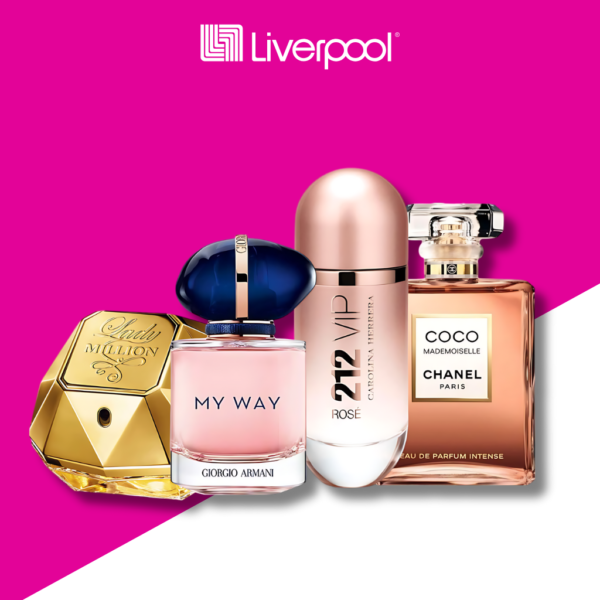 Set de 4 Perfumes Lady Million + 212 VIP Rosé + My Away + Mademoiselle 100ml