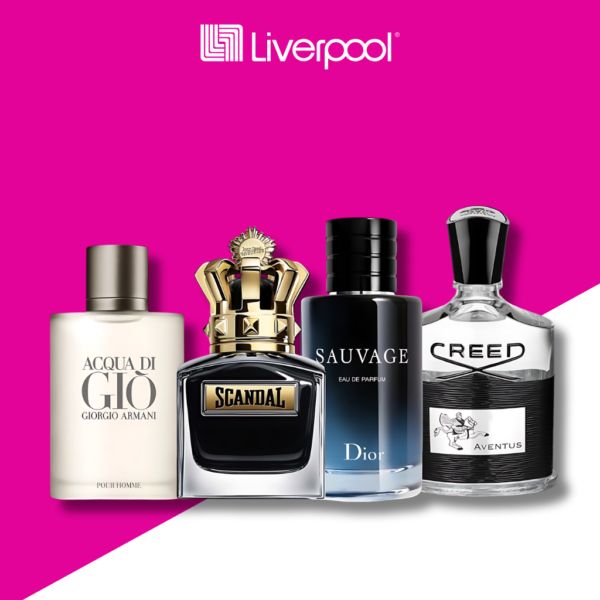 Set de 4 Perfumes Sauvage + Scandal + Giorgi Armani + Creed 100ml