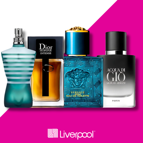 Set de 4 Perfumes Le Male + Dior Homme Intense + Versace Eros + Gio Armani 100ML